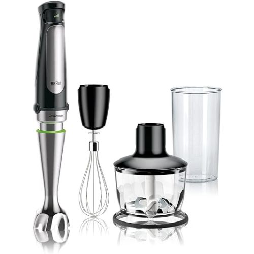 Braun MultiQuick 7 3-in-1 Immersion Blender with Food Processor – Powerful Handheld Electric Stick Blender - Emulsifier for Chopping, Beating & Whisking - Ideal for Soup, Puree, Smoothies & More