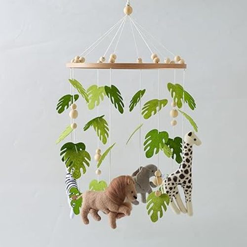 EERKEOD Baby Crib Mobile Baby Nursery Mobile Handmade Felt Forest Animal Mobile for Baby Boys and Girls Woodland Nursery Decor for Infant Bedroom Hanging Gender Neutral Baby Stuff