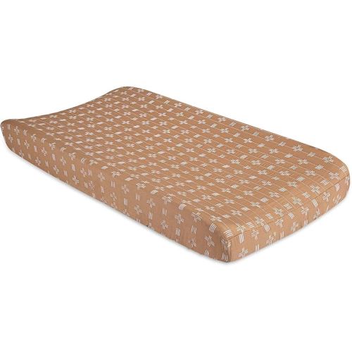 Crane Baby Stretchy Changing Pad Cover, Breathable Changing Pad Cover for Boys and Girls, Copper Dash, 16”w x 32”h