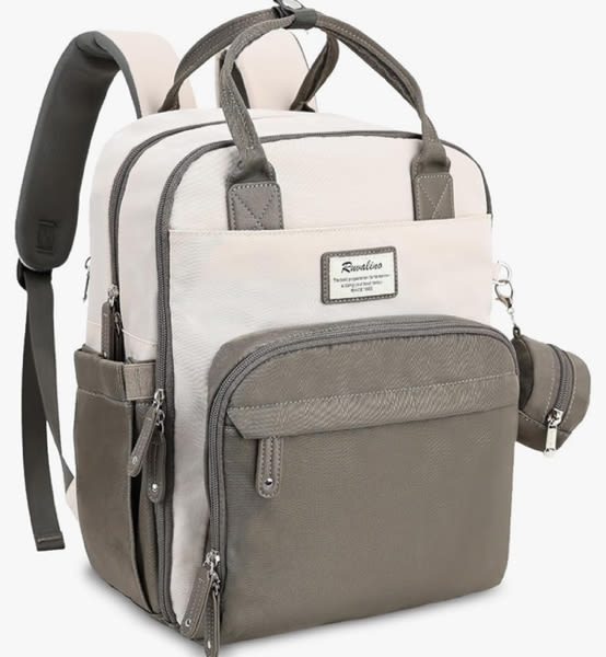Amazon.com: RUVALINO Diaper Bag Backpack-Multifunction Baby Travel Bag with Changing pad, Insulated Bottle Holders & Pacifier Case, Large Capacity, Waterproof, Cream & Taupe