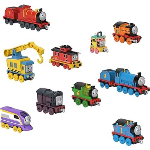 Toy: Thomas & Friends Diecast Toy Trains, The Track Team Engine Pack, 10 Push-Along Vehicles for Preschool Pretend Play Ages 3+ Years