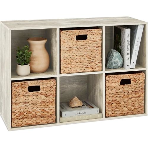 Best Choice Products 8-Cube Storage Organizer, 11in Shelf Opening, Bookcase, Display Shelf, Customizable w/ 3 Removable Back Panels – Whitewash