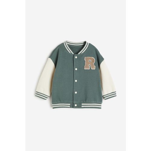 Appliquéd Sweatshirt Cardigan