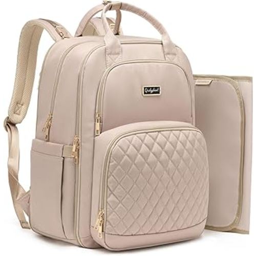 Diaper Bag Backpack - Extra Large Diaper Bag for 2 Kids Twins (Expandable 30L-38L) - Cute Travel Baby Backpack with Changing Pad for mens women (Quilted, Water Resistant)