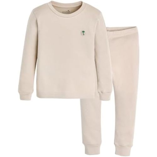 moimoln 6M-8Y Modal Cotton Solid Soft Breathable Baby Toddler Boys Girls Snug fit Pjs Pajamas Set Long Sleepwear Daily