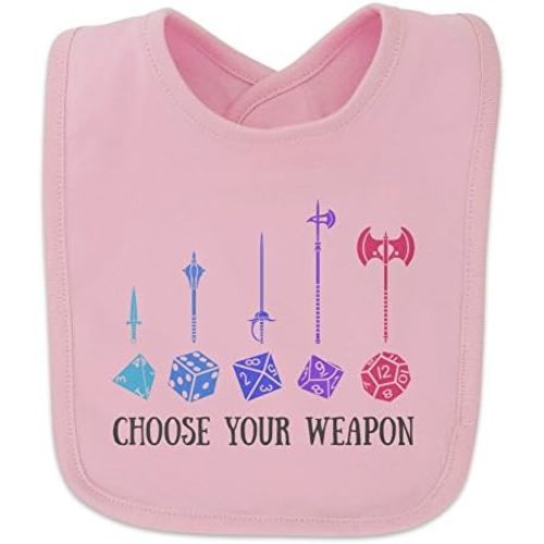 Choose Your Weapon Dungeon RPG Dice Baby Bib