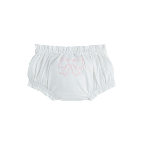 0-3 M Ivory Chain Bow Diaper Cover