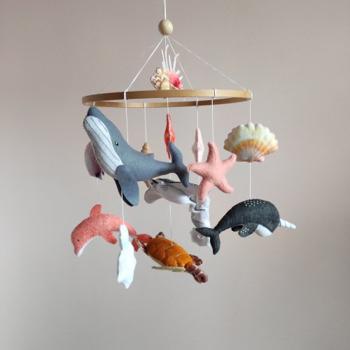 Under the sea baby mobile, Ocean baby mobile for nursery, Sea creatures mobile , Whale crib mobile, Baby shower gift, Home decor