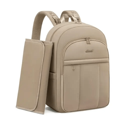 LOVEVOOK Diaper Bag Backpack for Moms, Lightweight Puffy Baby Bag with Changing Pad & Stroller Straps, Large Capacity Waterproof Travel Diaper Backpack, Coffee Brown