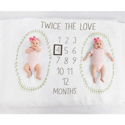 Mud Pie Twin Muslin Milestone Blanket