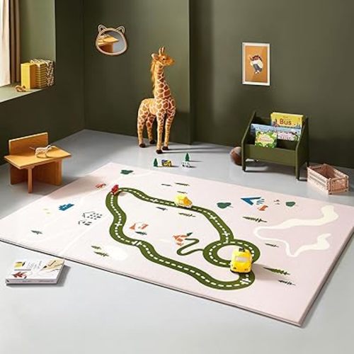 Tiny Land Baby Crawling Mat Reversible Baby Play Mat 78" X 55" Waterproof Non-Slip Larger Playmat Odorless Foam Floor Mat for Infants,Toddlers(Forest Wonders)