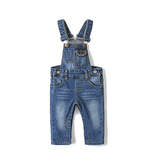 KIDSCOOL SPACE Baby Boy Girl Jean Overalls,Toddler Slim Cute Denim Dungaree