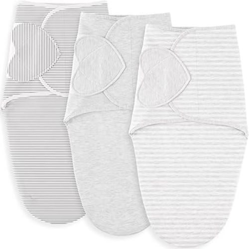 Susurration Swaddles for Newborns, 100% Cotton Baby Swaddle Sleep Sack, with Adjustable Velcro, Breathable and Durable Unisex Swaddle Sleep Sack, 3 Pack