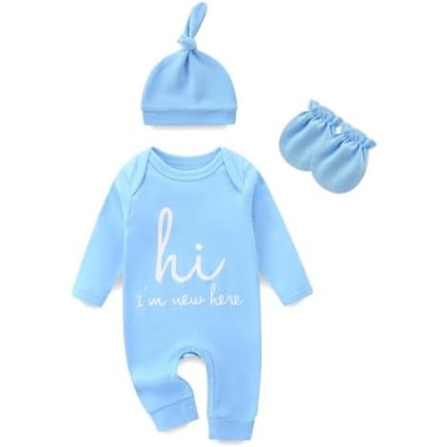 Baby Romper Newborn Onesie Hi I’m New Here Cotton Long Sleeve Coming Home Outfit