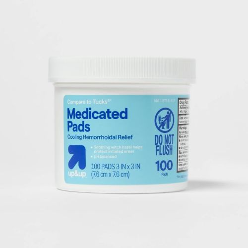 Medicated Hemorrhoidal Pads - 100ct - Up&up™