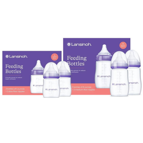Lansinoh Baby Bottle Bundle Set with (3) 5 oz. and (3) 8 oz. Bottles, 6-pack