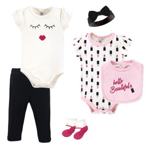 Little Treasure Baby Girl Layette 6-Piece Set, Lipstick, 3-6 Months