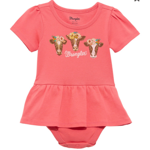 Wrangler Infant Girls' Cow Short Sleeve Onesie | Boot Barn