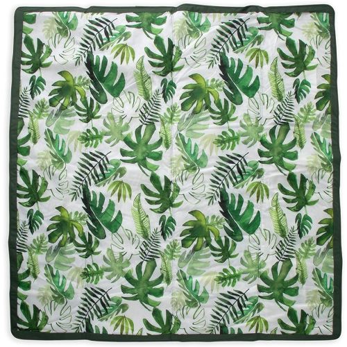 Little Unicorn Indoor/Outdoor Blanket | 100% Polyester | Water Resistant | Wipeable Material | Easy to Carry | Babies and Toddlers | Machine Washable | 5’ x 5 (Tropical Leaf)