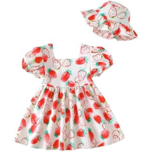 Toddler Baby Girl Dresses Summer Clothes Boho Short Sleeve Dress Ruffle Infant Sundress Cute Girls Outfit