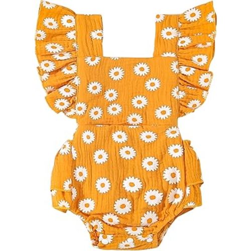 Baby Girl Love Print Romper Infant Girl One-Piece Bodysuit Long Sleeve Ruffled Summer Clothes 0-24 Months