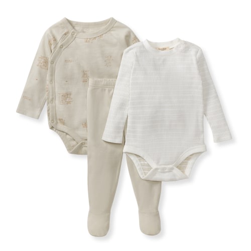 Amsterdam 3 Piece Bodysuit & Pant Set - Eggshell – Burt's Bees Baby