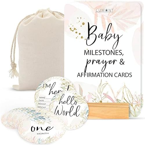 Pregnancy Must Haves – Baby Milestone & Prayer Cards, Trimester Essentials for Postpartum Recovery & Newborn Affirmations, Birth Announcement Keepsake & Thoughtful Gift for Expecting & New Moms