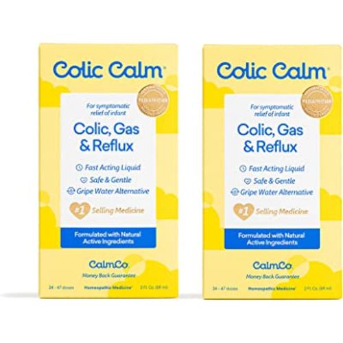 Colic Calm Homeopathic Gripe Water, Colic & Infant Gas Relief Drops, 2 fl oz (Pack of 2)
