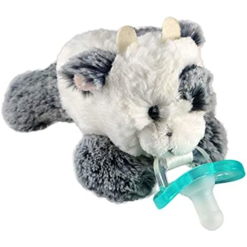 RaZbaby RaZbuddy JollyPop Pacifier Holder w/Removable Baby Pacifier - 0m+ - BPA Free - Cow