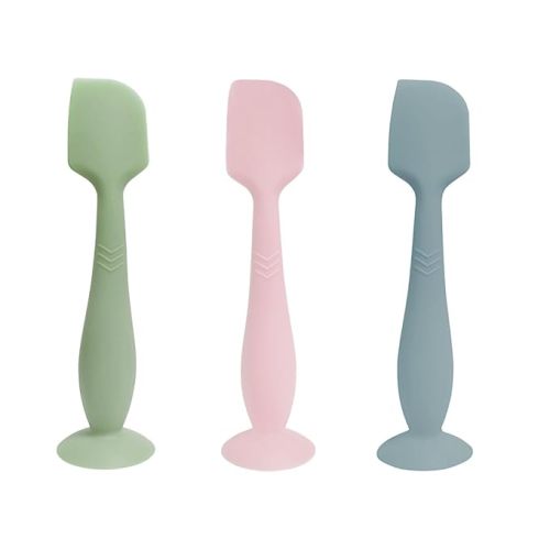 Baby Diaper Cream Spatula Applicator, Soft Silicone Butt paste Spatula Diaper Cream Brush with Suction Cup Base (Cyan, Pink, Green) - Cyan+Pink+Green