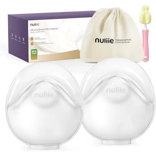 Nuliie 2 PCS Silicone Breast Milk Collectors for Breastfeeding Leak-Proof, 3oz/90ml Portable Milk Catcher, BPA-Free Soft Breast Shell, Wearable Manual Breast Pump for Newborns Essentials