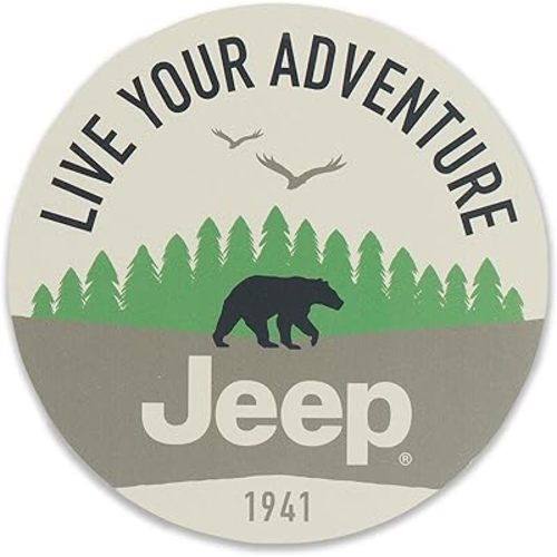 Jeep Live Your Adventure Round Wood Wall Decor - Rustic Jeep Sign for Garage or Man Cave