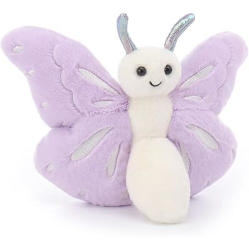Apricot Lamb Purple Butterfly Stuffed Animals for Kids, Soft Cute Plush Toys for Baby Girl and Boy, 7.5 Inches