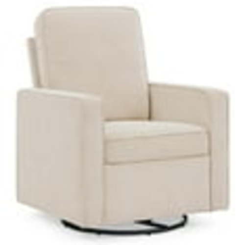 Delta Children Noah Upholstered Swivel Glider with Stain-Resistant Performance Fabric- Greenguard Gold Certified, Almond