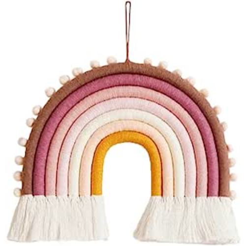 Amazon.com: Rlmiesy Woven Rainbow Wall Hanging 11 * 9.5 Inches,Girls Bedroom Playroom Nursery Wall Decorations (7-2) : Baby