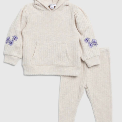 Infant Girl London Rib Hoodie Set | Splendid