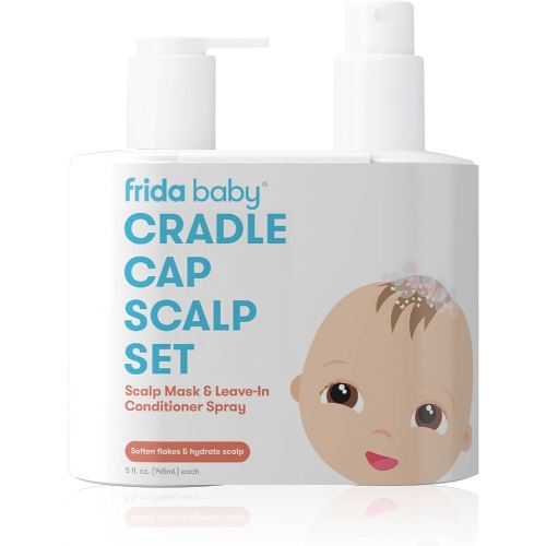 Frida Baby Cradle Cap Treatment, Cradle Cap Shampoo for Babies + Flake Fixer Scalp Spray, Cradle Cap Kit Soothes Baby's Scalp, Prevents Dryness and Flakes