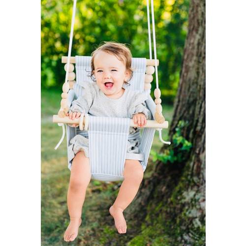 Made in USA, Gray  and white, baby swing, ,toddler swing, indoor swing, baby decor, nursery decor, fabric swing, nursery swing, high back