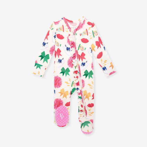 Sabrina Footie Ruffled Zippered One Piece