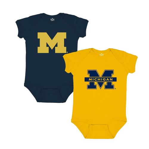 Little King NCAA Bodysuit 2 Pack Short Sleeve-100% Cotton-Infant Sizes 0-3M 6M 12M 18M