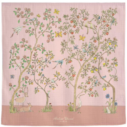 Swaddle Blanket In Bloom Pink | Atelier Choux Paris | NINI and LOLI
