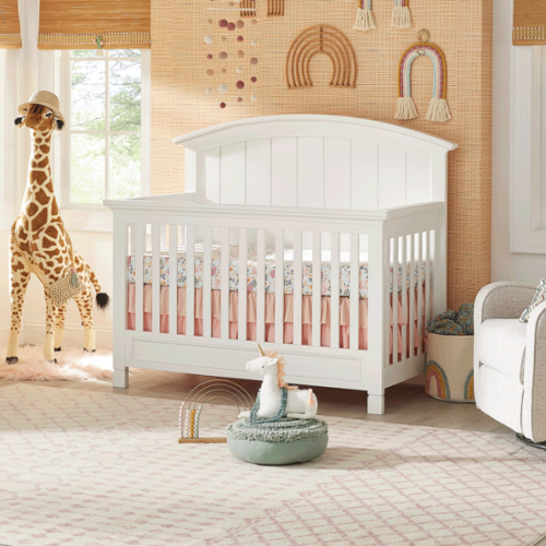 Cottage Colors 2 Pc White Colors,White Bedroom Set With Crib, Bookcase With Changing Tray