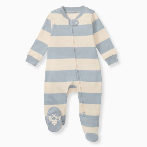 Rugby Stripe Organic Cotton Sleep And Play Quarry