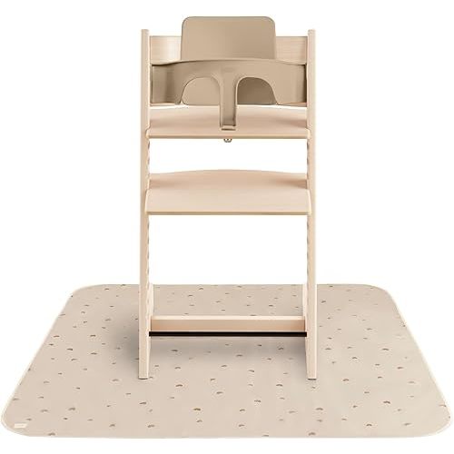 mushie Baby Splat Mat 42.5x42.5 Inch (Rainbows) | Water Resistant for Under High Chair and Infant Play