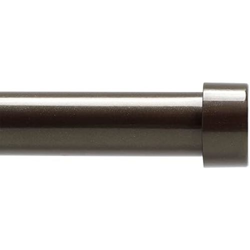 Bronze Curtain Rods for Windows 18 to 45 Inch(1.5-3.75 Feet),1" Diameter Drapery Rods with Modern Style End Cap Finials,Size:18-45 Inch,Antique Bronze