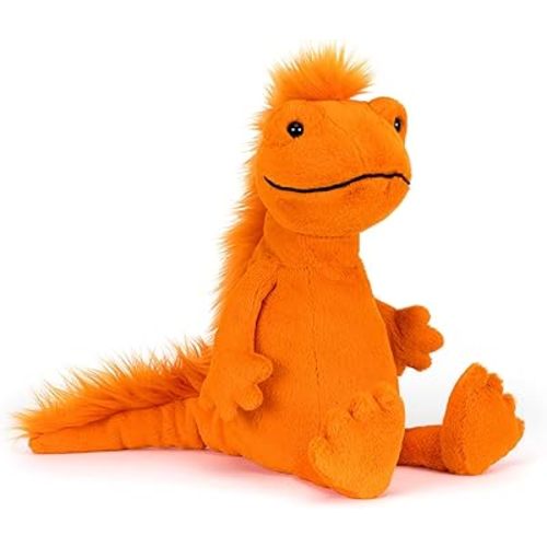 Jellycat Cruz Crested Newt Stuffed Animal, 13 inches - Amphibian Plush Toy - Classic Children's Gift
