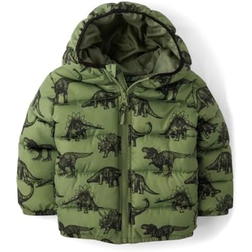 The Children's Place Baby and Toddler Boys' Medium Weight Wind-Resistant, Water-Resistant Puffer Jacket