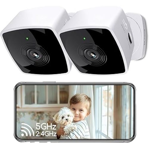 blurams Cámaras para seguridad del hogar 5G y 2.4G, cámara de seguridad 2K para interiores, cámara para mascotas con aplicación de teléfono, cámara interior con detección de movimiento AI, audio de 2 vías, compatible con Alexa y Google Home Assistant