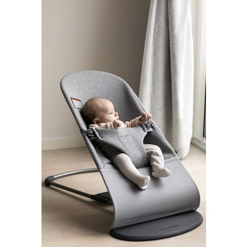 BabyBjörn Bouncer Bliss, Light Gray, 3D Jersey | 2-in-1 Adjustable Baby Bouncer Seat and Toddler Chair, Newborn to Toddler (8-29 lbs), 4 positions, Lightweight & Portable