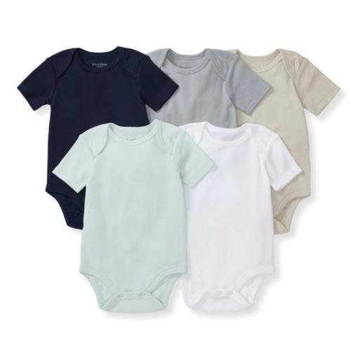Solid Organic Cotton Short Sleeve Baby Bodysuits 5 Pack - Midnight – Burt's Bees Baby
